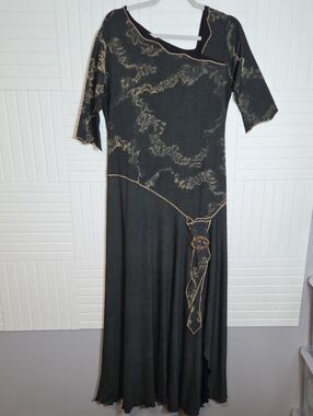 Linda Lundstrom Made In Canada Asymmetrical Neck Line  Maxi Dress Size 14